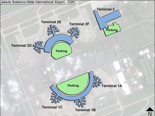 スカルノ・ハッタ国際空港 ターミナルマップ 画像