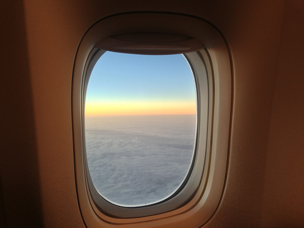 機内からの夕焼け画像